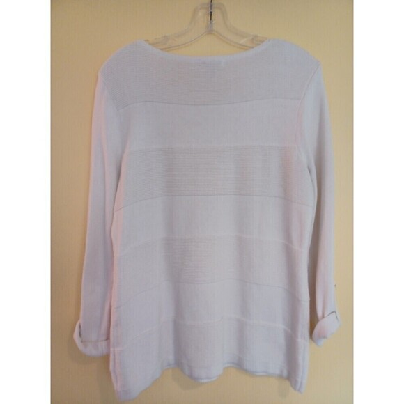 Charter Club ivory cottonblend sweater M winter white pullover classic - Picture 4 of 10